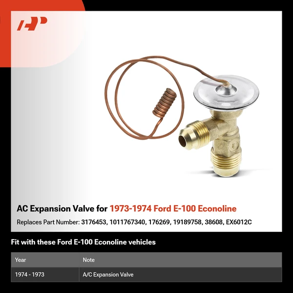 AC Expansion Valve for 1973-1974 Ford E-100 Econoline