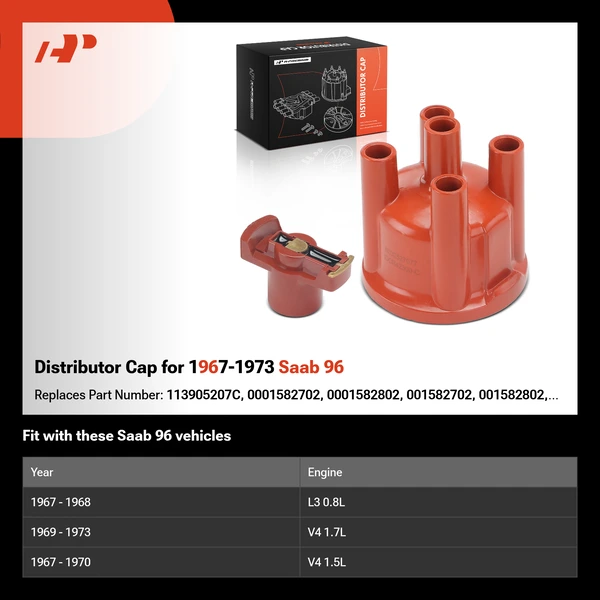 Distributor Cap for 1967-1973 Saab 96