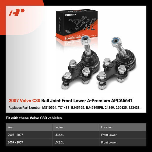 2007 Volvo C30 Ball Joint Front Lower A-Premium APCA6641