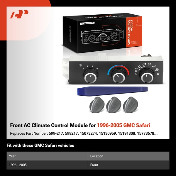Front AC Climate Control Module for 1996-2005 GMC Safari