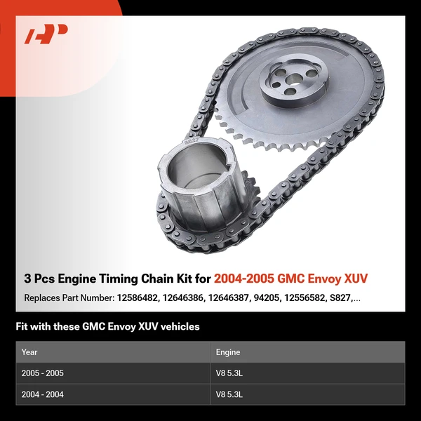 3 Pcs Engine Timing Chain Kit for 2004-2005 GMC Envoy XUV
