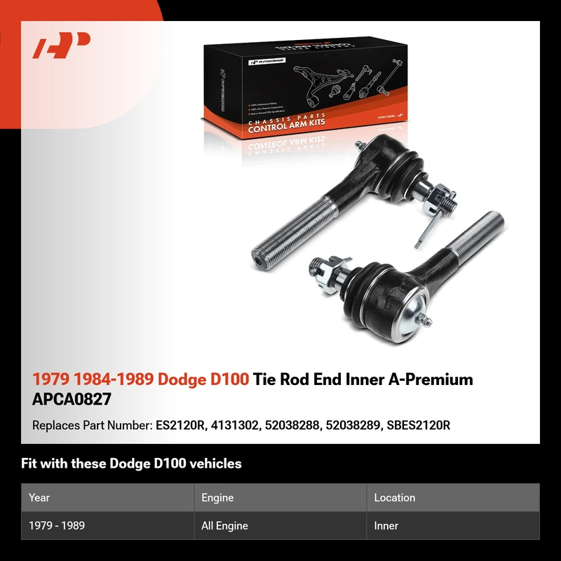 1979 1984-1989 Dodge D100 Tie Rod End Inner A-Premium APCA0827