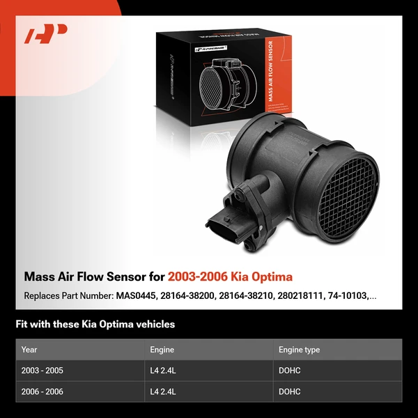 Mass Air Flow Sensor for 2003-2006 Kia Optima