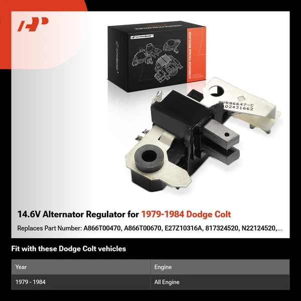 14.6V Alternator Regulator for 1979-1984 Dodge Colt