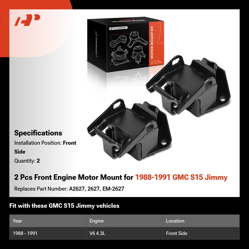 2 Pcs Front Engine Motor Mount for 1988-1991 GMC S15 Jimmy