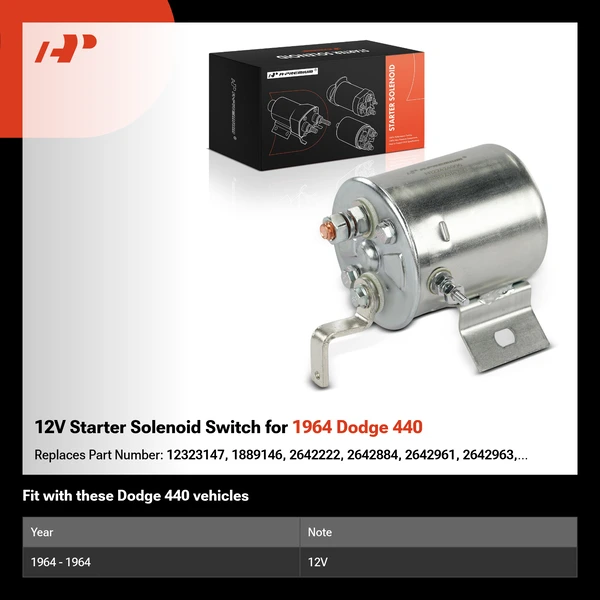 12V Starter Solenoid Switch for 1964 Dodge 440