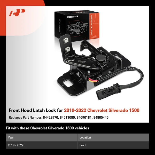Front Hood Latch Lock for 2019-2022 Chevrolet Silverado 1500