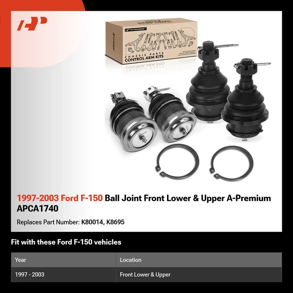 1997-2003 Ford F-150 Ball Joint Front Lower & Upper A-Premium APCA1740