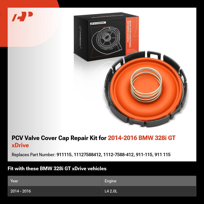 PCV Valve Cover Cap Repair Kit for 2014-2016 BMW 328i GT xDrive