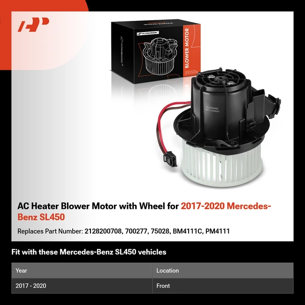 AC Heater Blower Motor with Wheel for 2017-2020 Mercedes-Benz SL450