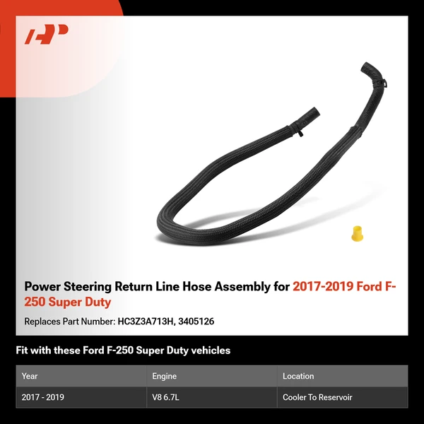 Power Steering Return Line Hose Assembly for 2017-2019 Ford F-250 Super Duty