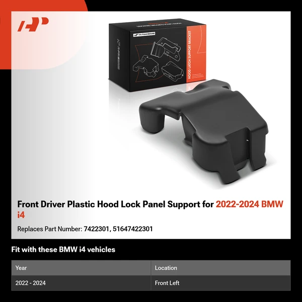 Front Driver Plastic Hood Lock Panel Support for 2022-2024 BMW i4