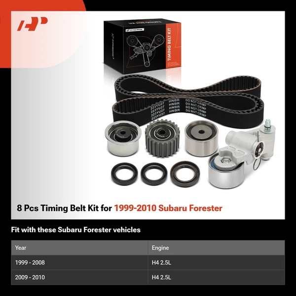 8 Pcs Timing Belt Kit for 1999-2010 Subaru Forester