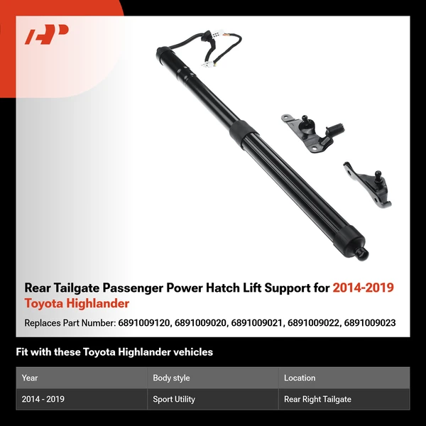 Rear Tailgate Passenger Power Hatch Lift Support for 2014-2019 Toyota Highlander