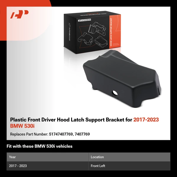 Plastic Front Driver Hood Latch Support Bracket for 2017-2023 BMW 530i