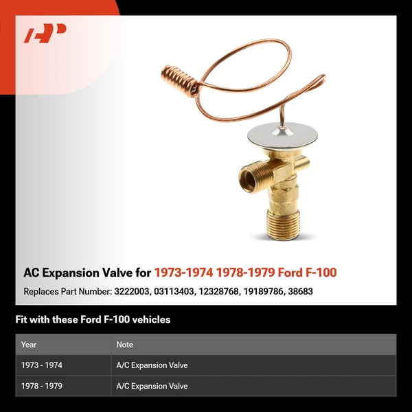 AC Expansion Valve for 1973-1974 1978-1979 Ford F-100
