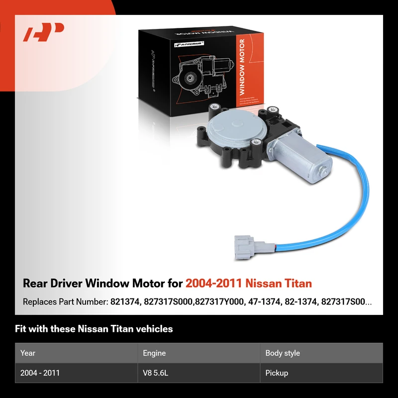 Rear Driver Window Motor for 2004-2011 Nissan Titan