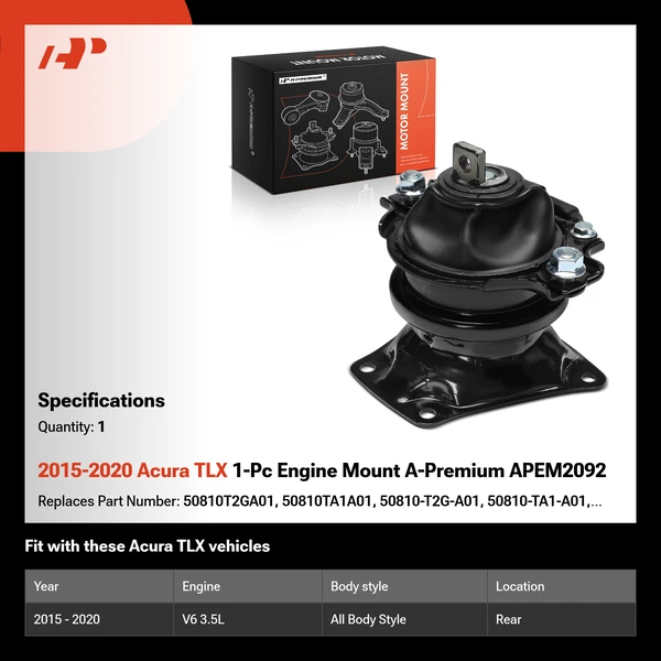 2015-2020 Acura TLX 1-Pc Engine Mount A-Premium APEM2092