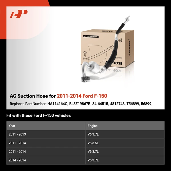 AC Suction Hose for 2011-2014 Ford F-150