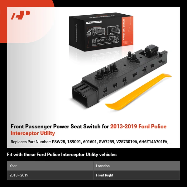 Front Passenger Power Seat Switch for 2013-2019 Ford Police Interceptor Utility
