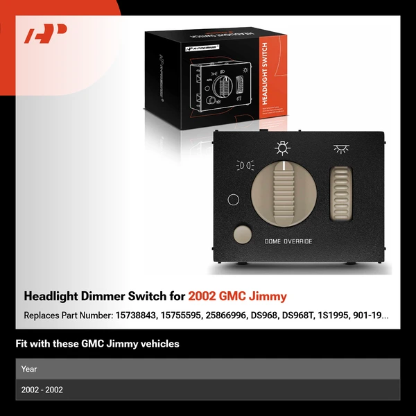 Headlight Dimmer Switch for 2002 GMC Jimmy