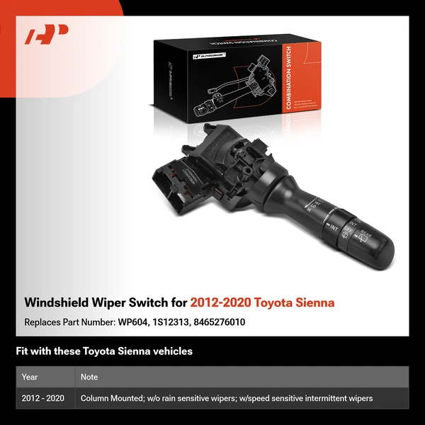 Windshield Wiper Switch for 2012-2020 Toyota Sienna