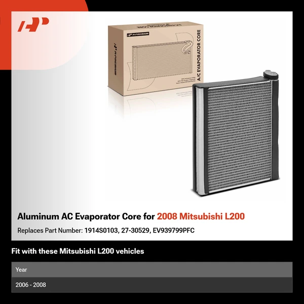 Aluminum AC Evaporator Core for 2008 Mitsubishi L200