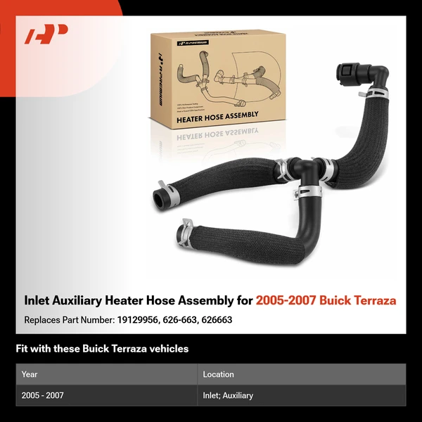 Inlet Auxiliary Heater Hose Assembly for 2005-2007 Buick Terraza