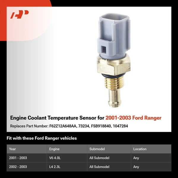 Engine Coolant Temperature Sensor for 2001-2003 Ford Ranger