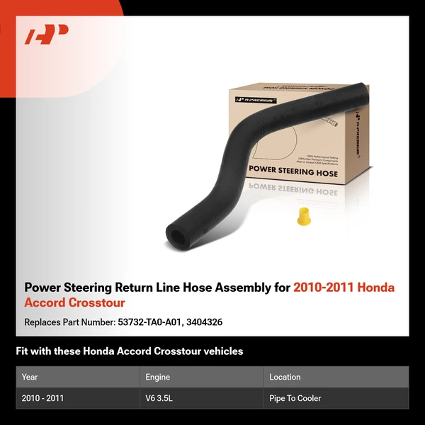 Power Steering Return Line Hose Assembly for 2010-2011 Honda Accord Crosstour