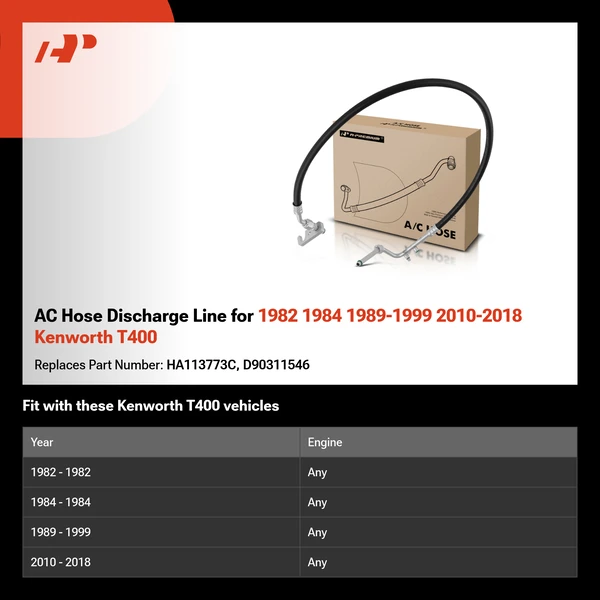 AC Hose Discharge Line for 1982 1984 1989-1999 2010-2018 Kenworth T400