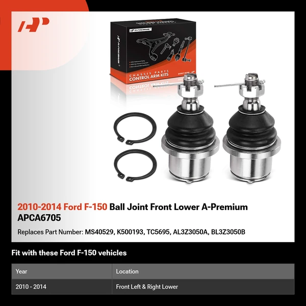 2010-2014 Ford F-150 Ball Joint Front Lower A-Premium APCA6705