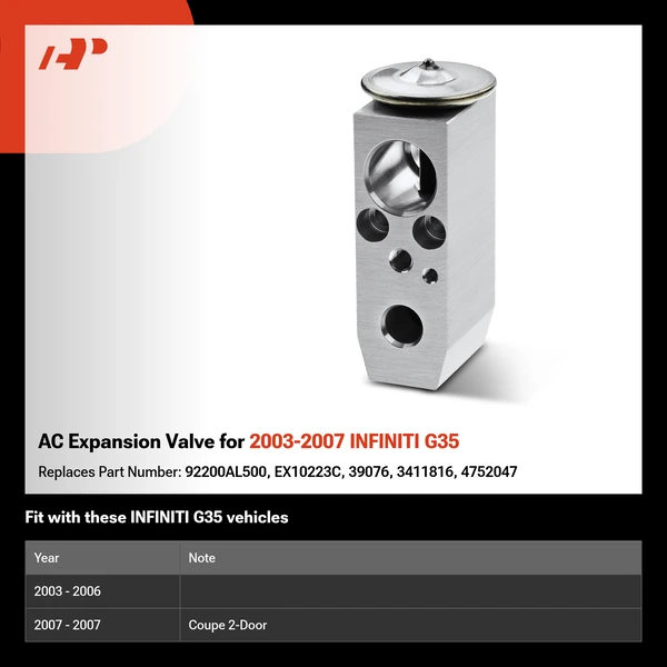 AC Expansion Valve for 2003-2007 INFINITI G35