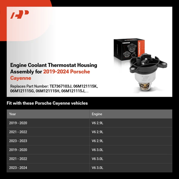 Engine Coolant Thermostat Housing Assembly for 2019-2024 Porsche Cayenne