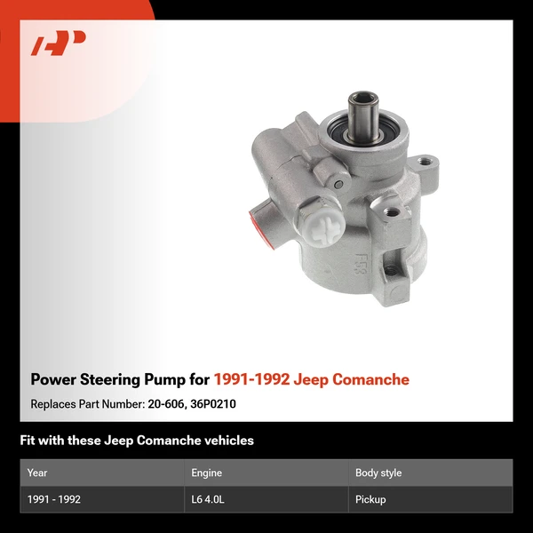 Power Steering Pump for 1991-1992 Jeep Comanche