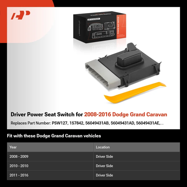 Driver Power Seat Switch for 2008-2016 Dodge Grand Caravan