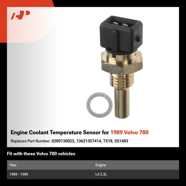 Engine Coolant Temperature Sensor for 1989 Volvo 780