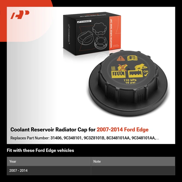 Coolant Reservoir Radiator Cap for 2007-2014 Ford Edge