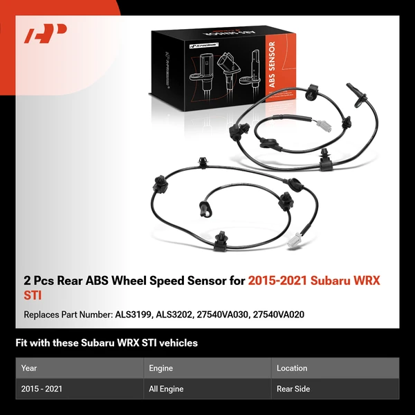 2 Pcs Rear ABS Wheel Speed Sensor for 2015-2021 Subaru WRX STI