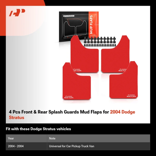 4 Pcs Front & Rear Splash Guards Mud Flaps for 2004 Dodge Stratus