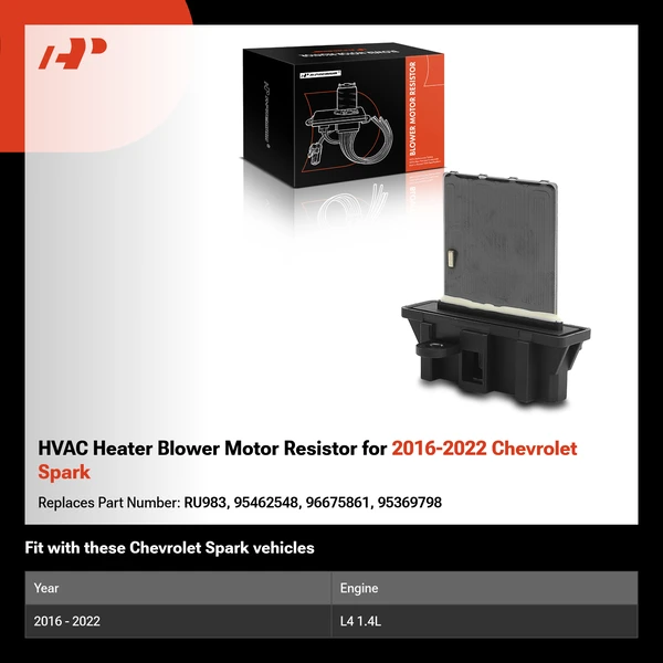 HVAC Heater Blower Motor Resistor for 2016-2022 Chevrolet Spark