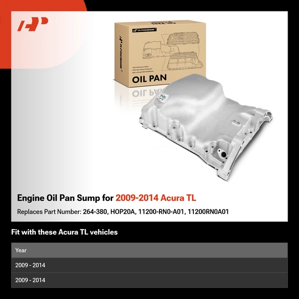 Engine Oil Pan Sump for 2009-2014 Acura TL