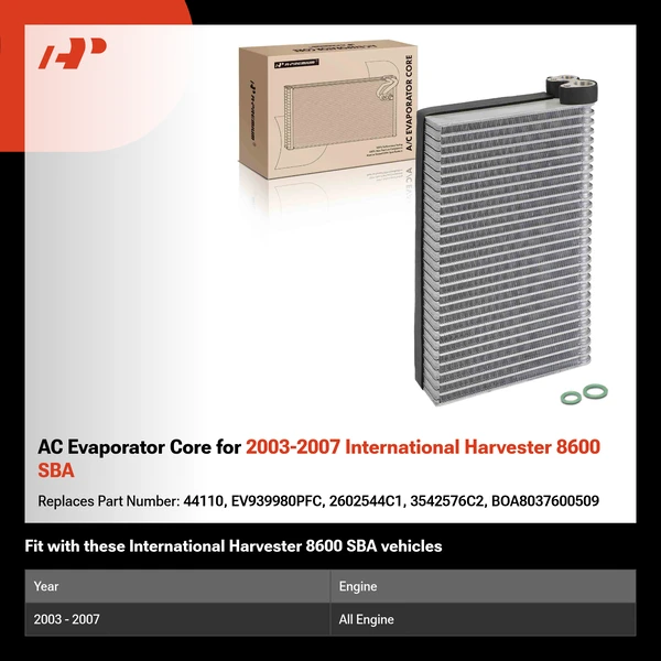 AC Evaporator Core for 2003-2007 International Harvester 8600 SBA