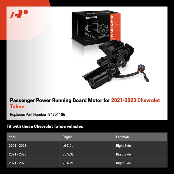 Passenger Power Running Board Motor for 2021-2023 Chevrolet Tahoe