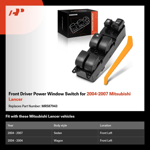 Front Driver Power Window Switch for 2004-2007 Mitsubishi Lancer