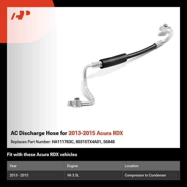 AC Discharge Hose for 2013-2015 Acura RDX