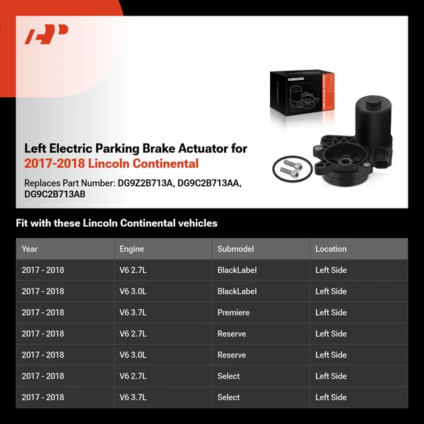 Left Electric Parking Brake Actuator for 2017-2018 Lincoln Continental