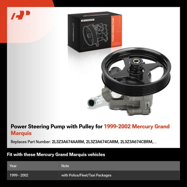 Power Steering Pump with Pulley for 1999-2002 Mercury Grand Marquis