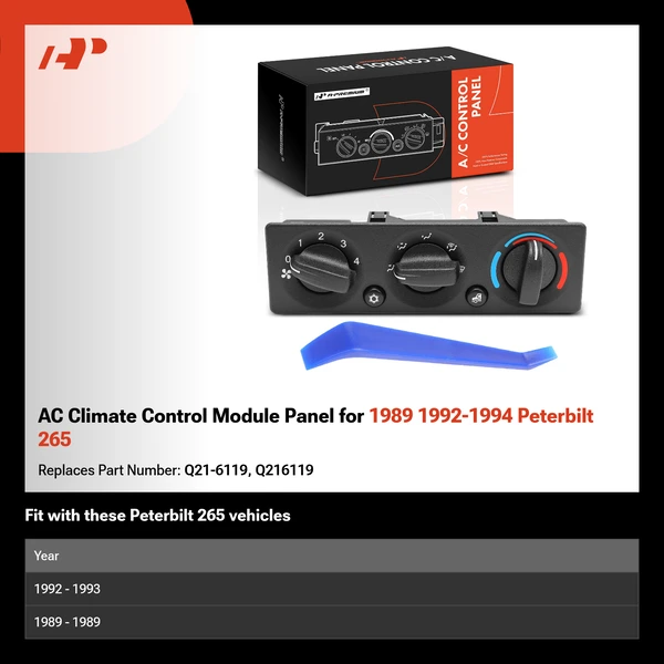 AC Climate Control Module Panel for 1989 1992-1994 Peterbilt 265