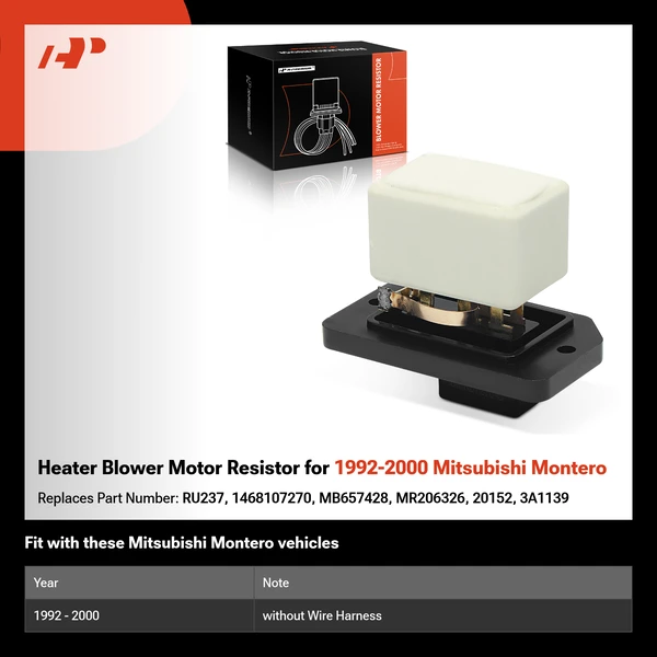 Heater Blower Motor Resistor for 1992-2000 Mitsubishi Montero